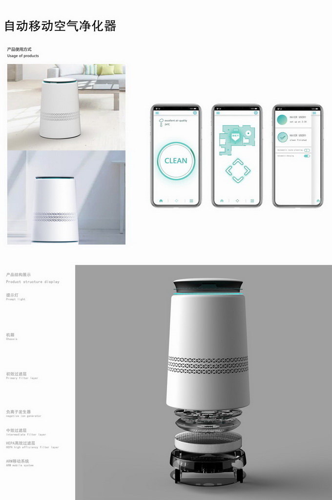 智能产品设计竞赛作品——自动移动空气净化器