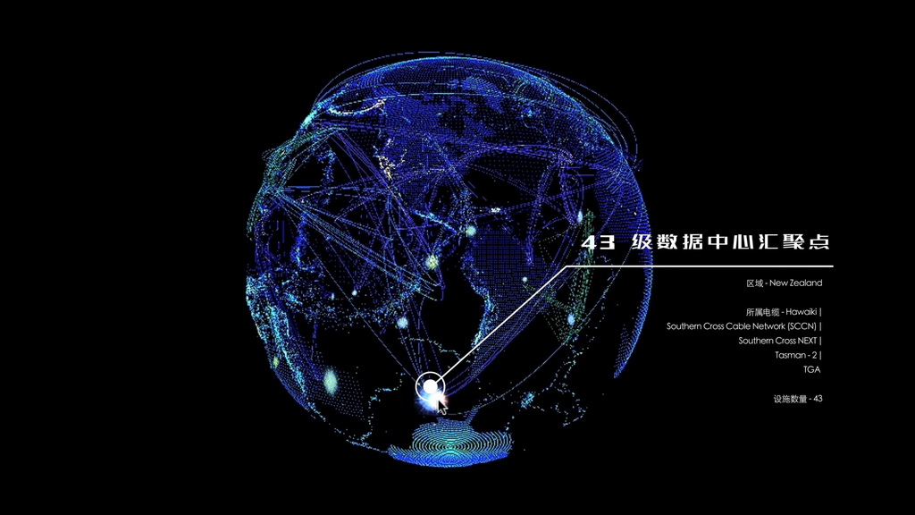 数据可视化竞赛作品——全球海底光缆3D交互可视化模型